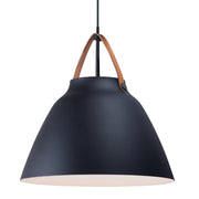 Nordic 19" Pendant in Tan Leather / Black