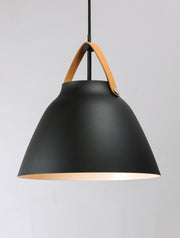 Nordic 19" Pendant in Tan Leather / Black