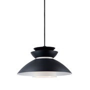 Nordic 14" Pendant with Glass Diffuser in Black