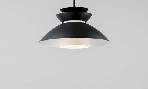 Nordic 14" Pendant with Glass Diffuser in Black