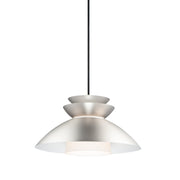 Nordic 14" Pendant with Glass Diffuser in Brushed Platinum