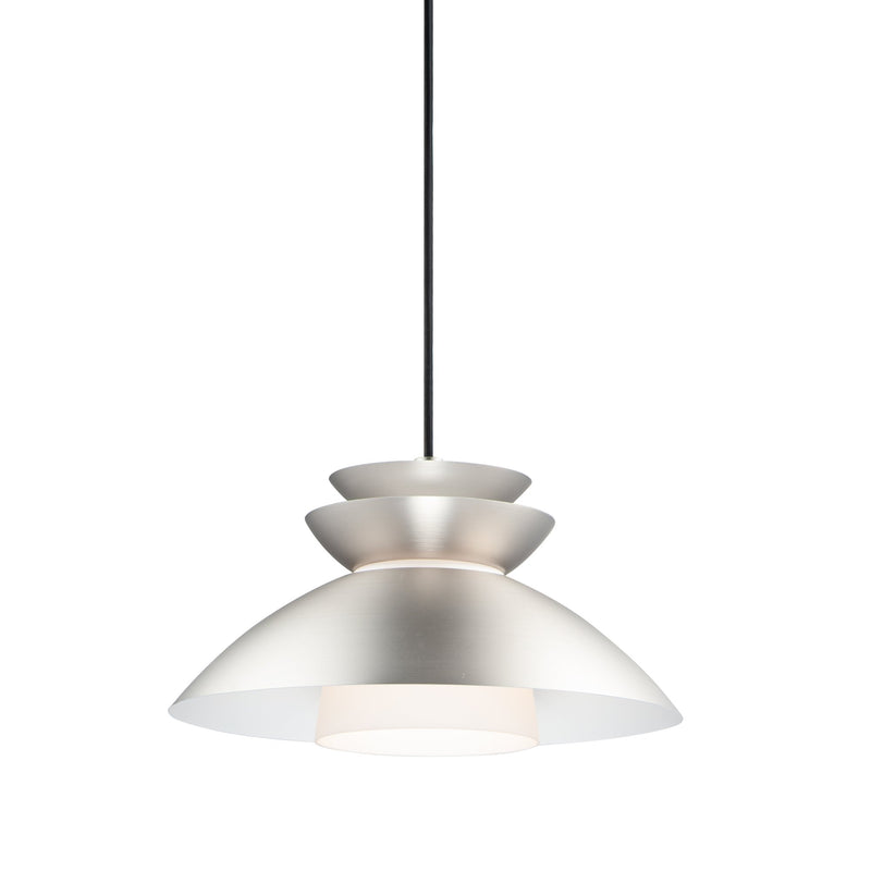 Nordic 14" Pendant with Glass Diffuser in Brushed Platinum