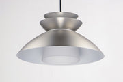 Nordic 14" Pendant with Glass Diffuser in Brushed Platinum
