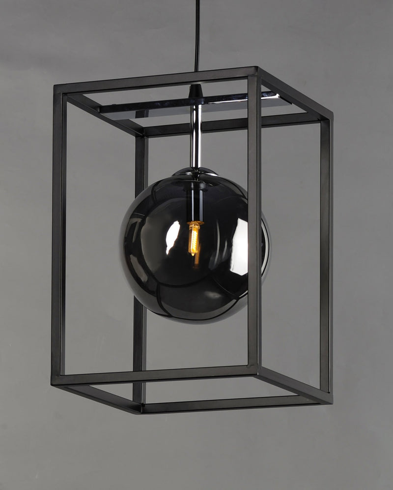 Fluid 10" LED Pendant in Black / Polished Chrome
