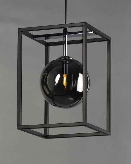 Fluid 10" LED Pendant in Black / Polished Chrome