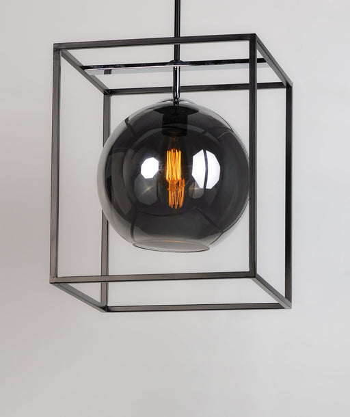 Fluid 15" LED Pendant in Black / Polished Chrome