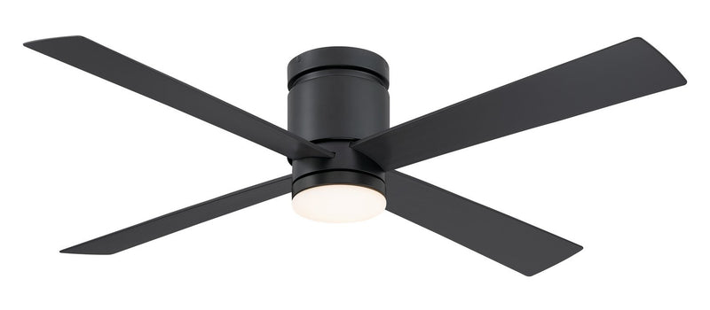 Kwartet 52" Hugger Ceiling Fan with LED Light in Black