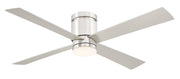 Kwartet 52" Hugger Ceiling Fan with LED Light in Brushed Nickel