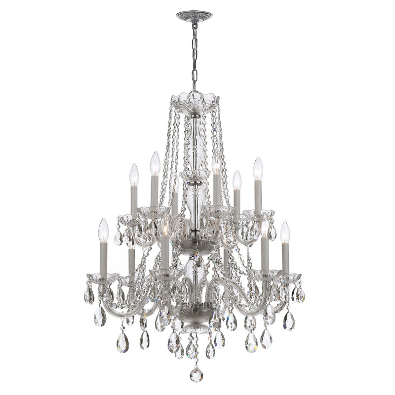 Traditional Crystal 12 Light 26.5" Chandelier in Polished Chrome