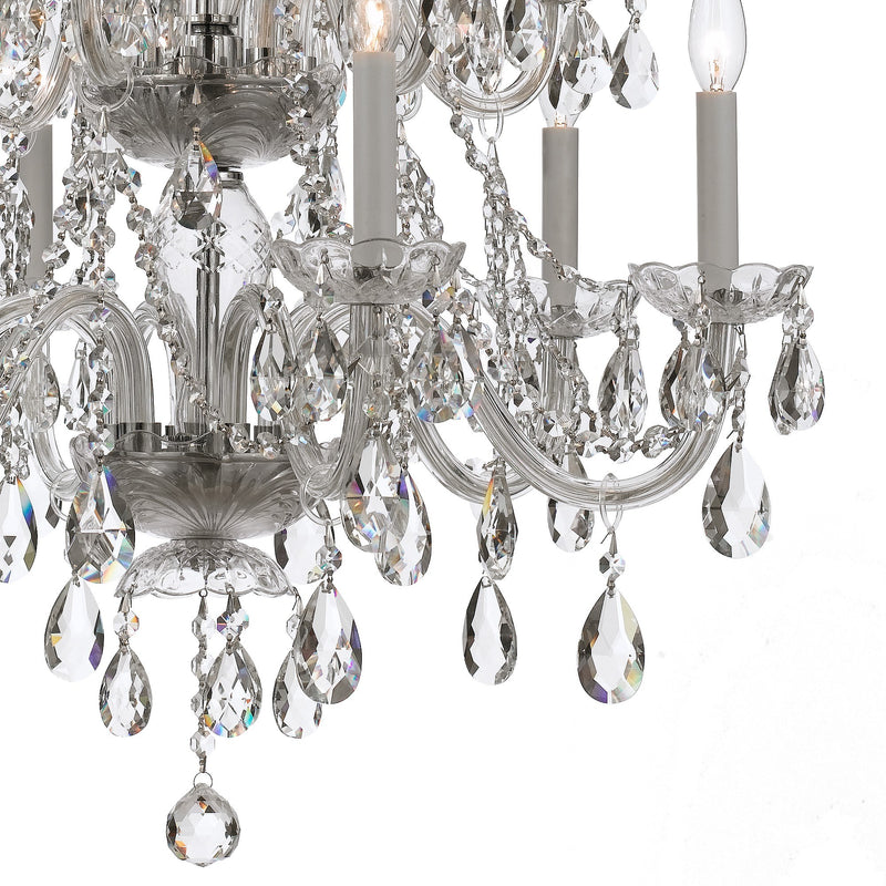 Traditional Crystal 12 Light 26.5" Chandelier in Polished Chrome