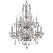Traditional Crystal 12 Light 26.5" Chandelier in Polished Chrome