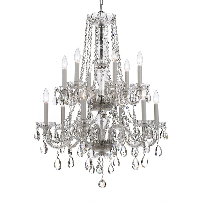 Traditional Crystal 12 Light 26.5" Chandelier in Polished Chrome