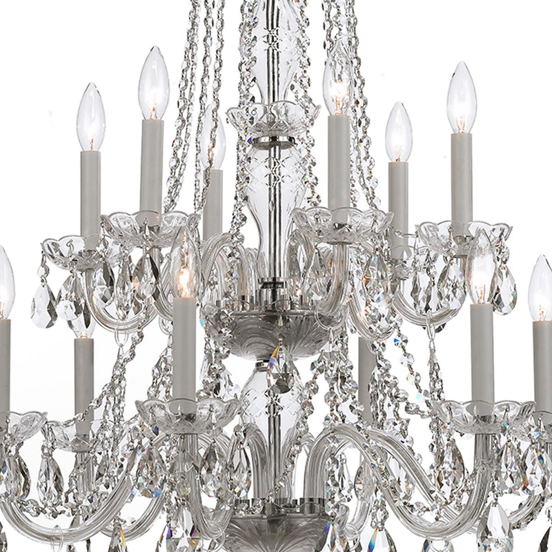 Traditional Crystal 12 Light 26.5" Chandelier in Polished Chrome