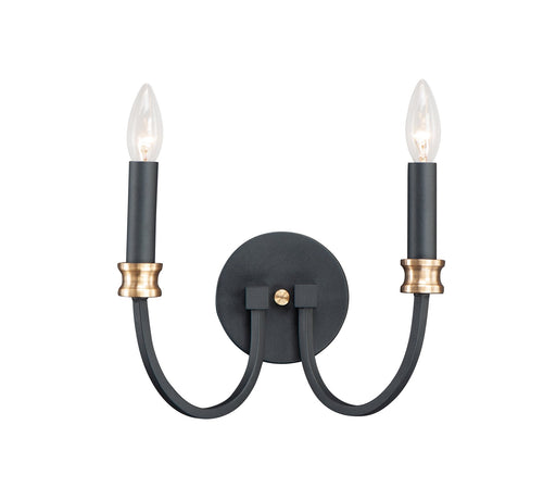 Charlton 2 Light Wall Sconce in Black / Antique Brass