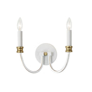 Charlton 2 Light Wall Sconce in Weathered White / Gold Leaf