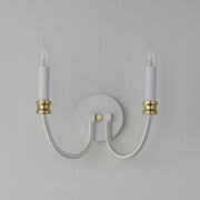 Charlton 2 Light Wall Sconce in Weathered White / Gold Leaf