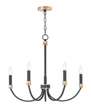 Charlton 5 Light Chandelier in Black / Antique Brass