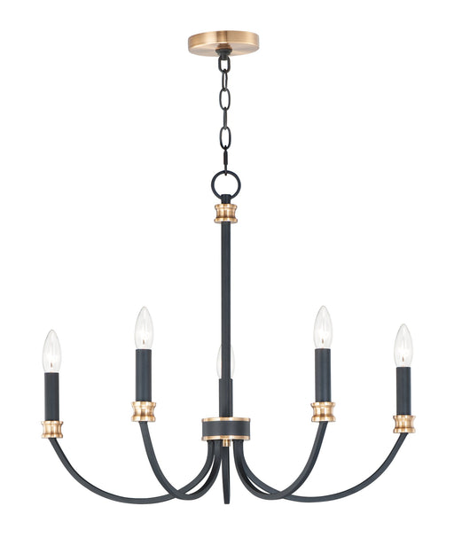 Charlton 5 Light Chandelier in Black / Antique Brass