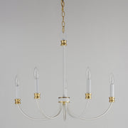 Charlton 5 Light Chandelier in Weathered White / Gold Leaf
