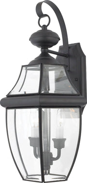 Newbury 2-Light Outdoor Wall Lantern in Mystic Black