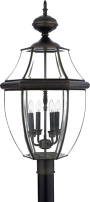 Newbury 4-Light Outdoor Post Lantern in Medici Bronze