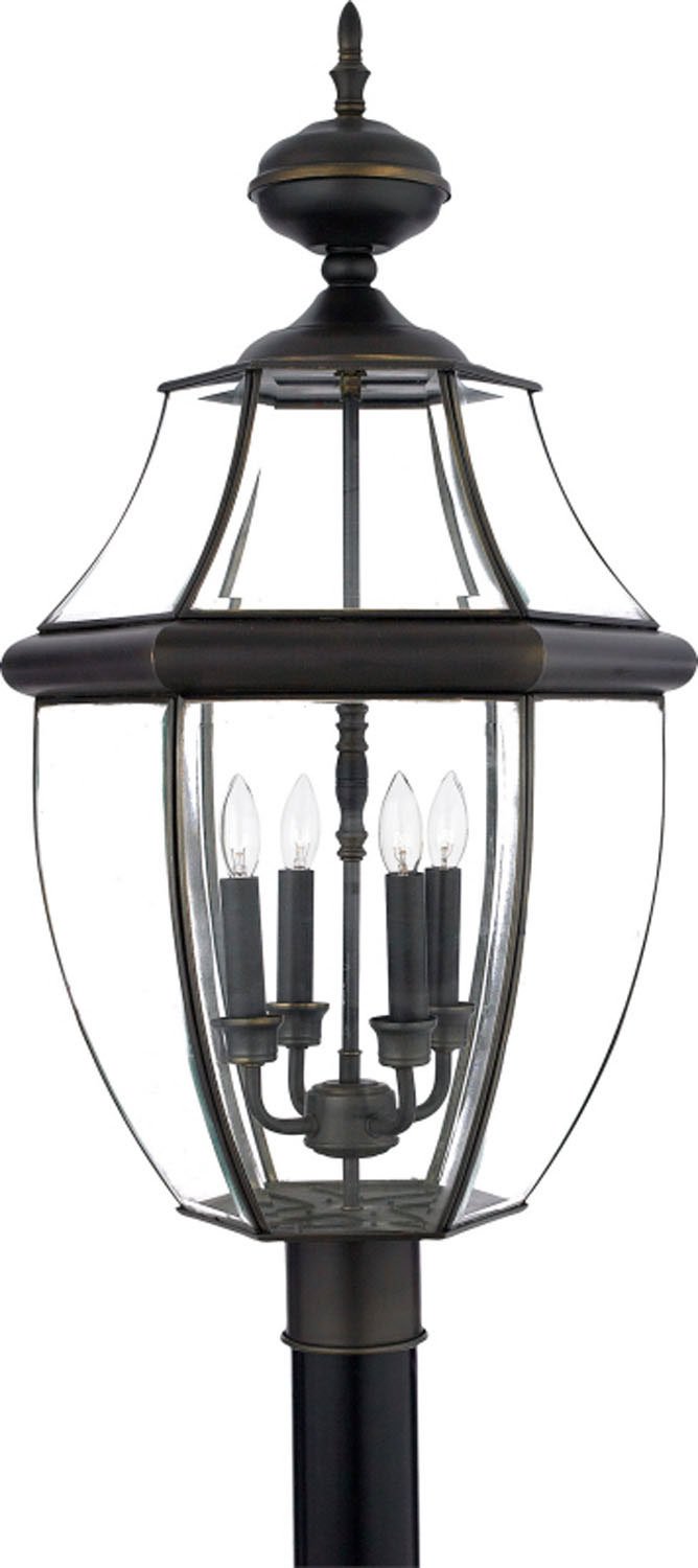 Newbury 4-Light Outdoor Post Lantern in Medici Bronze