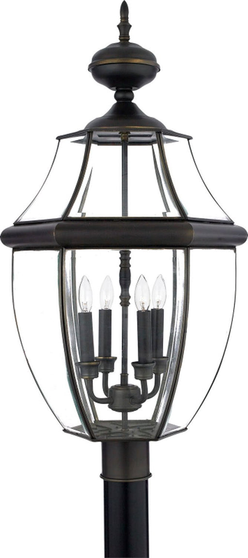 Newbury 4-Light Outdoor Post Lantern in Medici Bronze