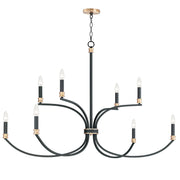Charlton 8 Light Chandelier in Black / Antique Brass