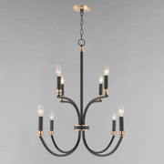 Charlton 8 Light Chandelier in Black / Antique Brass