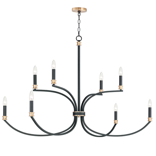 Charlton 8 Light Chandelier in Black / Antique Brass