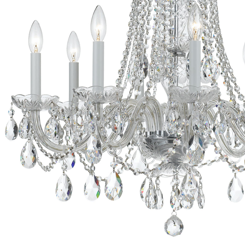 Traditional Crystal 8 Light 26" Chandelier in Polished Chrome