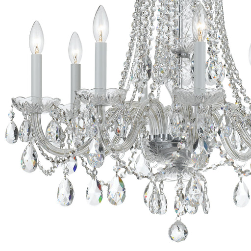 Traditional Crystal 8 Light 26" Chandelier in Polished Chrome
