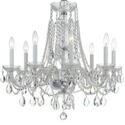 Traditional Crystal 8 Light 26" Chandelier in Polished Chrome