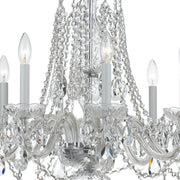 Traditional Crystal 8 Light 26" Chandelier in Polished Chrome
