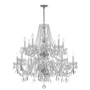 Traditional Crystal 16 Light 37" Chandelier in Polished Chrome