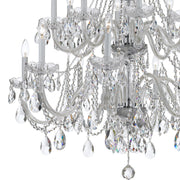 Traditional Crystal 16 Light 37" Chandelier in Polished Chrome