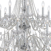 Traditional Crystal 16 Light 37" Chandelier in Polished Chrome