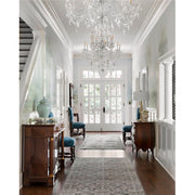 Traditional Crystal 16 Light 37" Chandelier in Polished Chrome in a room setting