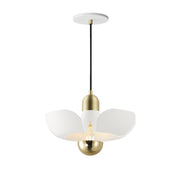 Poppy 12" Pendant in White / Satin Brass