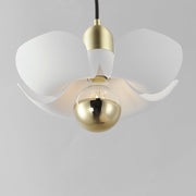 Poppy 12" Pendant in White / Satin Brass