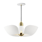 Poppy 18" Pendant (Model 11392) in White / Satin Brass