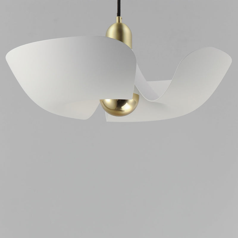 Poppy 18" Pendant (Model 11392) in White / Satin Brass