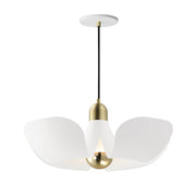 Poppy 18" Pendant (Model 11394) in White / Satin Brass