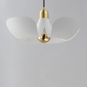 Poppy 18" Pendant (Model 11394) in White / Satin Brass