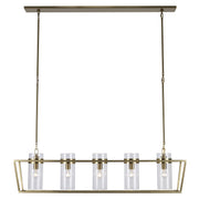 Nova Rael 5-Light 54" Linear Pendant in Antique Gold