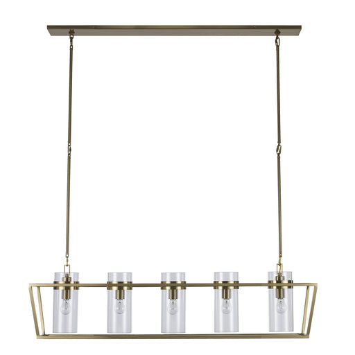 Nova Rael 5-Light 54" Linear Pendant in Antique Gold