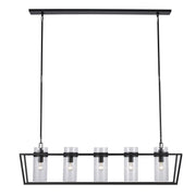 Nova Rael 5-Light 54" Linear Pendant in Black