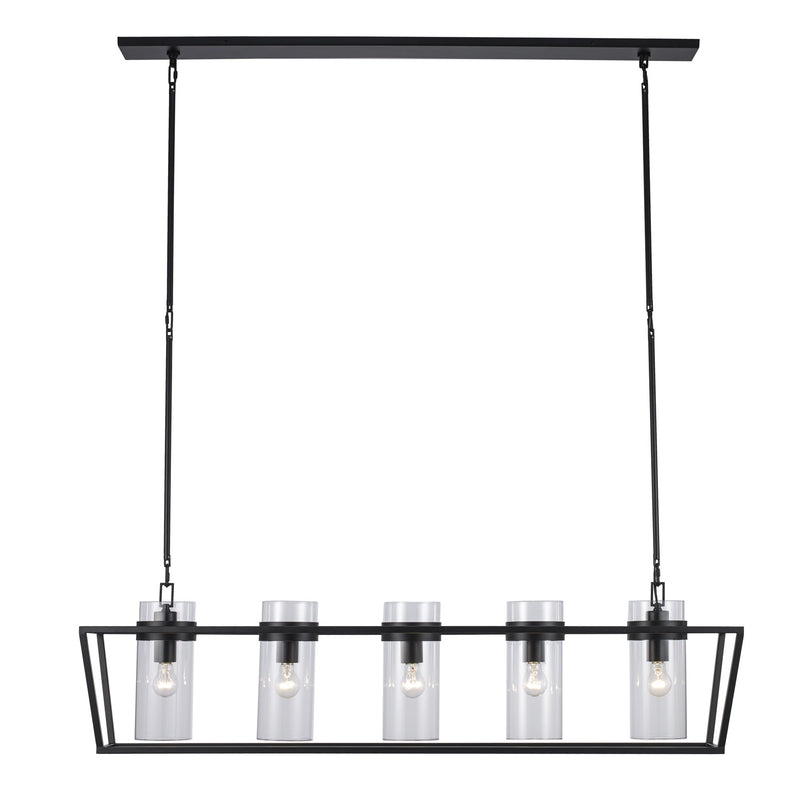 Nova Rael 5-Light 54" Linear Pendant in Black