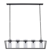 Nova Rael 5-Light 54" Linear Pendant in Black