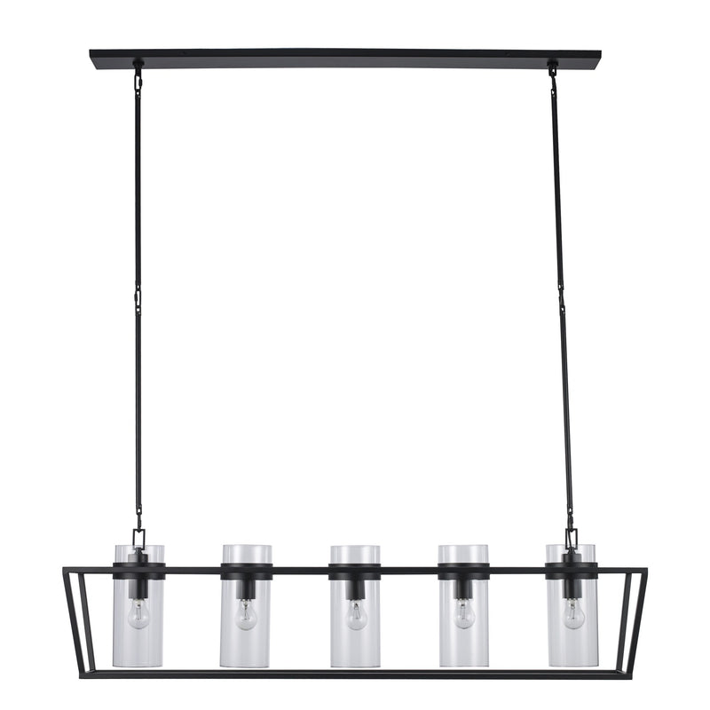 Nova Rael 5-Light 54" Linear Pendant in Black